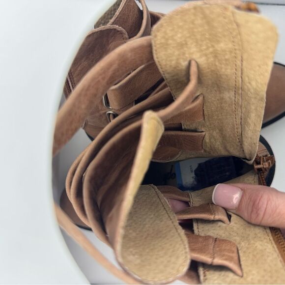 Free People Women’s Size 38.5 US 8 Jesse Cutout Platform Boots English Tan - Picture 14 of 14